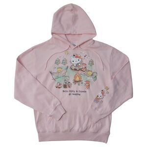Women's Character Kangaroo Pocket Adjustable Drawstring Hoodie - Hello Kitty